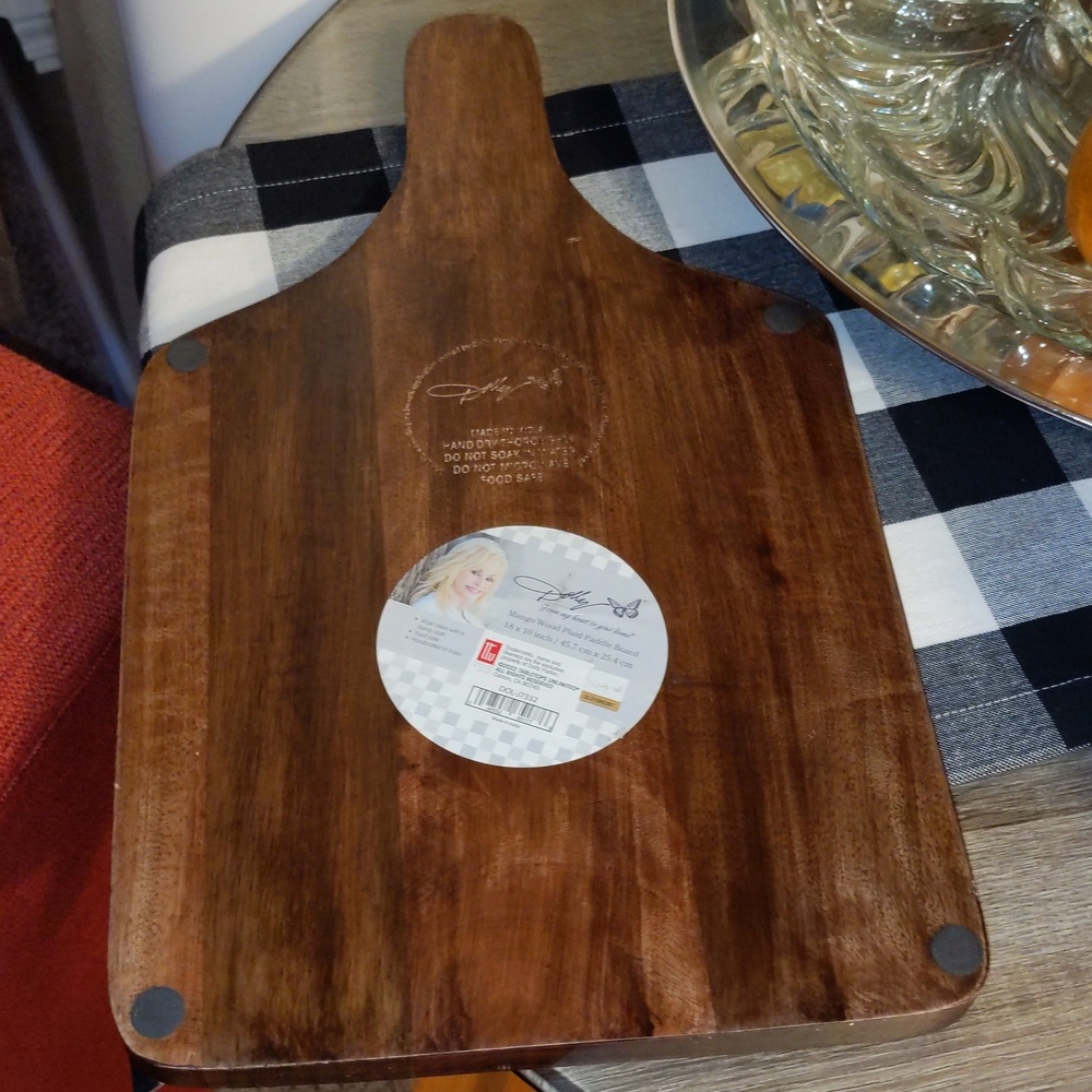 Charcuterie Holly Berry Plaid Christmas Dolly Parton Mango Wood Paddle Boards - Picture 3 of 7